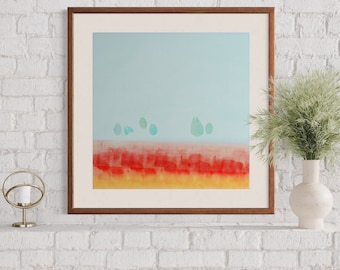 Abstract Fire Giclée Print, Primary Colours, Square Wall Art