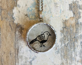 Cute Bird Pendant, Mother's Day Gift, Bird Necklace, Art Jewelry, Unique Gift, Fidget Jewelry, Unique Jewelry,Bird Lover Gift