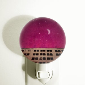 Night Light for wall outlet, Astrology Light, Pink Night Light,Light that plugs into wall outlet, Wall Light, Handcrafted Night Light image 2