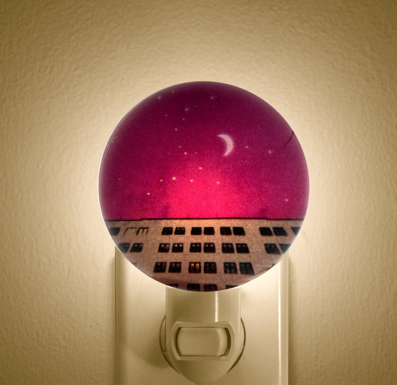 Night Light for wall outlet, Astrology Light, Pink Night Light,Light that plugs into wall outlet, Wall Light, Handcrafted Night Light image 1