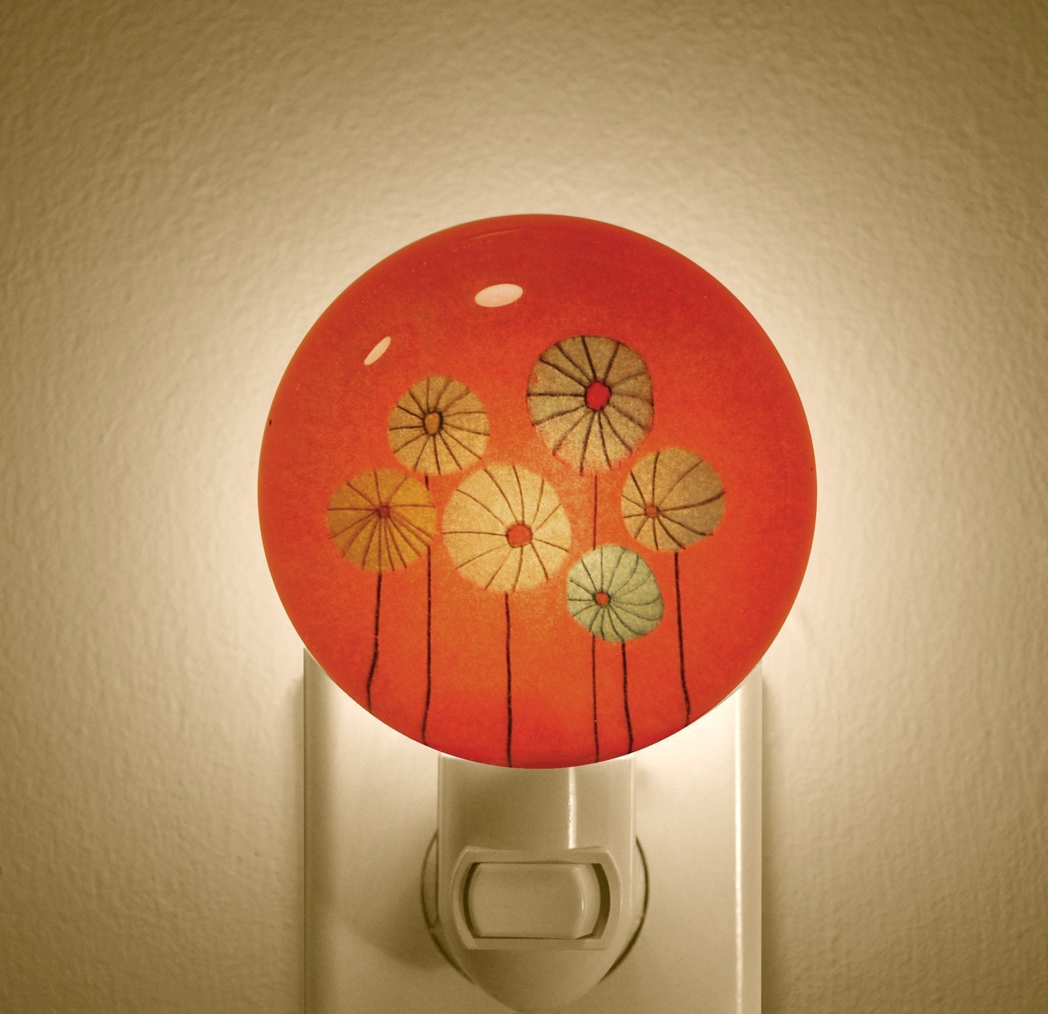 Night Light Art Lamp Unique Night Light Orange Night Light Etsy