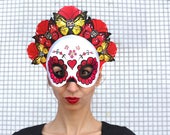 Sugar skull mask PRINTABLE. Calavera mask. Day of the Dead skull mask. Sugar skullmask. Day of the Dead mask. Dia de los Muertos mask. Mask