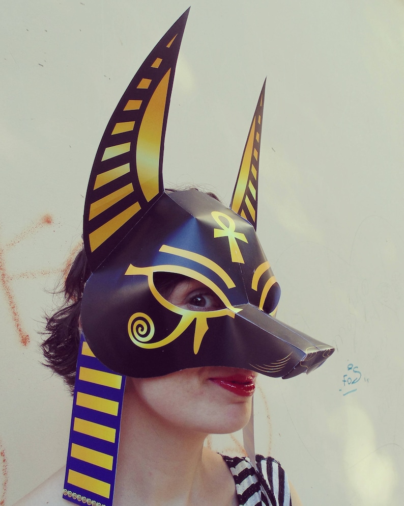 Anubis mask printable. Egyptian mask. Mask pattern Anubis costume mask. Egyptian costume mask. Egyptian party. Anubis mask pattern. Anubis image 4