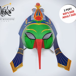 Thoth mask PRINTABLE. Masquerade mask. Egyptian mask. Mask template. Bird mask. Masquerade mask. Party mask. Ancient Egypt mask. Egyptian image 1