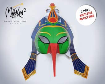 Thoth mask PRINTABLE. Masquerade mask. Egyptian mask. Mask template. Bird mask. Masquerade mask. Party mask. Ancient Egypt mask. Egyptian