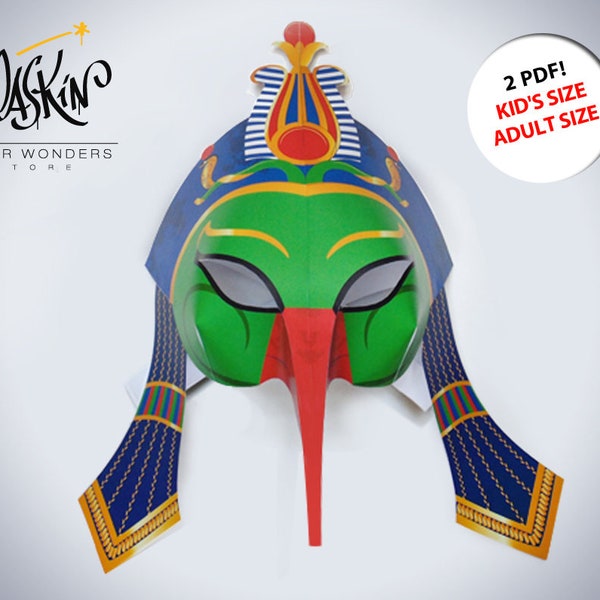 Thoth mask PRINTABLE. Masquerade mask. Egyptian mask. Mask template. Bird mask. Masquerade mask. Party mask. Ancient Egypt mask. Egyptian