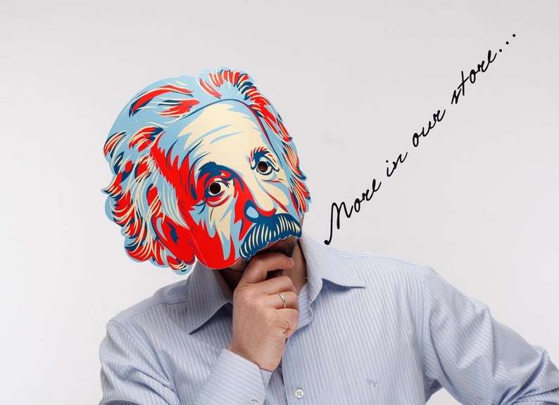 Einstein mask PRINTABLE pattern. Einstein costume. Science | Etsy