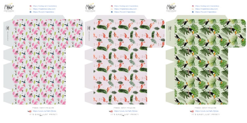 Gift packaging. Favor bags Digital paper pack bags Paper pack Flamingo bag Gift bags Paper gift bags Paper bags PRINTABLE pattern set