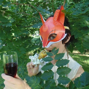 Padrão de máscara de raposa. Máscara de raposa DIY. Máscara Fox PRINTABLE para criança. Lembrancinhas da Fox. Aniversário da raposa. Fantasia de raposa. Máscara de papel. Máscara de animais. Festa da raposa