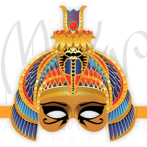 Egyptian Princess PRINTABLE mask. Egyptian mask. Ancient Egypt mask. Egyptian costume mask  Egyptian party mask. Egiptian paper mask pattern