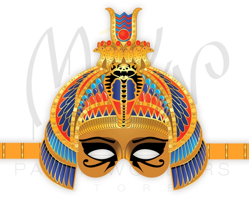 Egyptian Princess PRINTABLE mask. Egyptian mask. Ancient Egypt mask. Egyptian costume mask Egyptian party mask. Egiptian paper mask pattern image 1