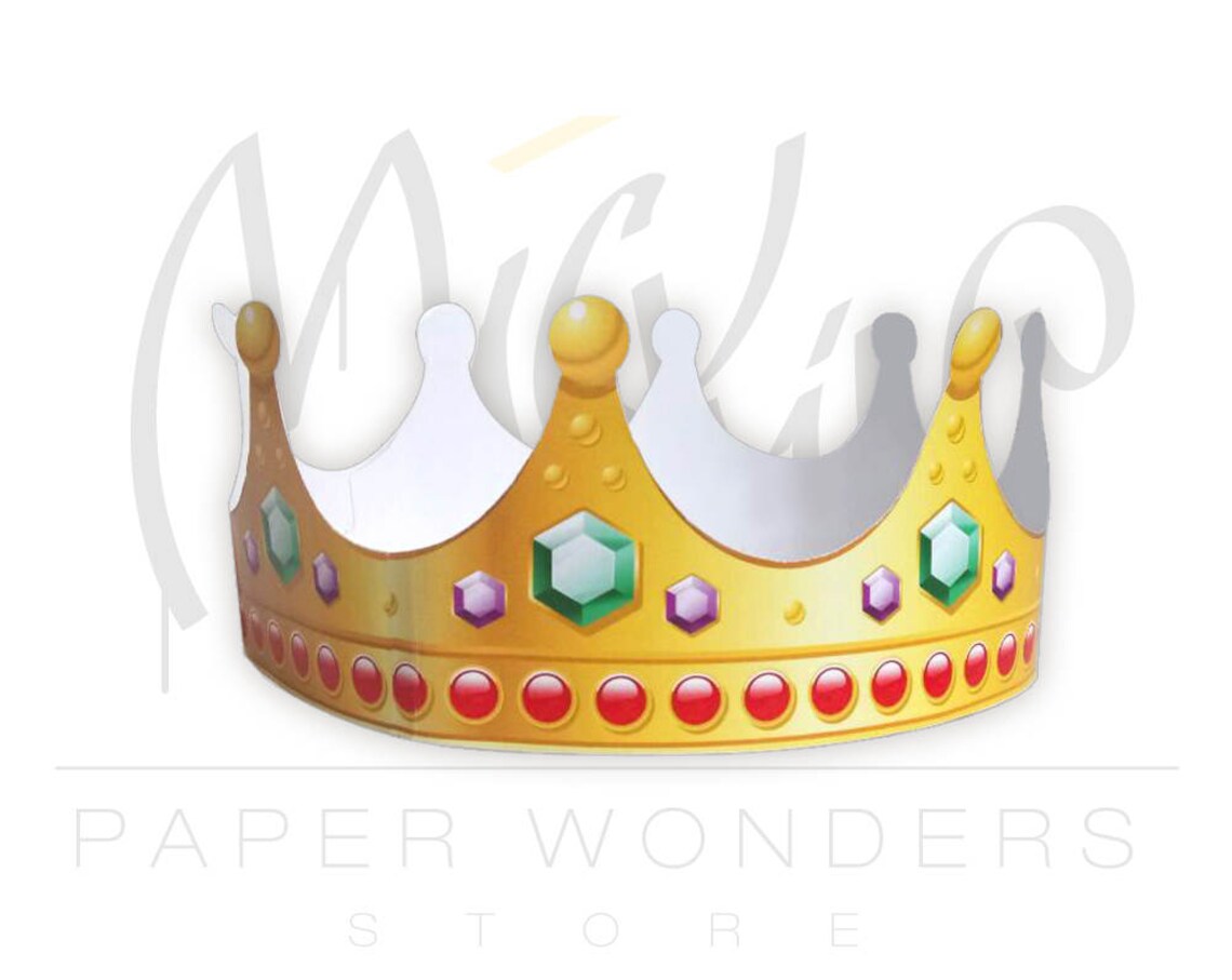 Paper Crown Printable. Paper Crown Template. Gold Crown. Queen | Etsy