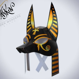 Anubis mask printable. Egyptian mask. Mask pattern Anubis costume mask. Egyptian costume mask. Egyptian party. Anubis mask pattern. Anubis image 2