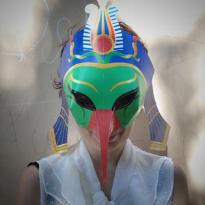 Thoth mask PRINTABLE. Masquerade mask. Egyptian mask. Mask template. Bird mask. Masquerade mask. Party mask. Ancient Egypt mask. Egyptian image 7