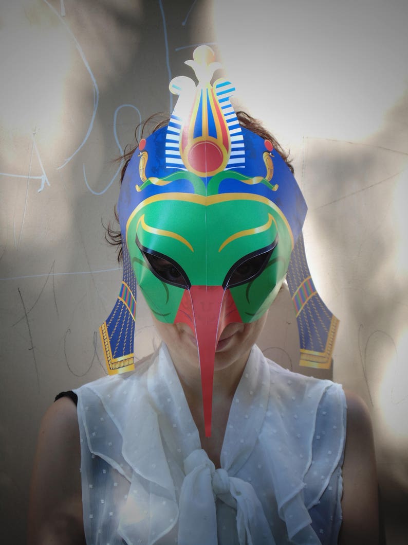 Thoth mask PRINTABLE. Masquerade mask. Egyptian mask. Mask template. Bird mask. Masquerade mask. Party mask. Ancient Egypt mask. Egyptian image 7