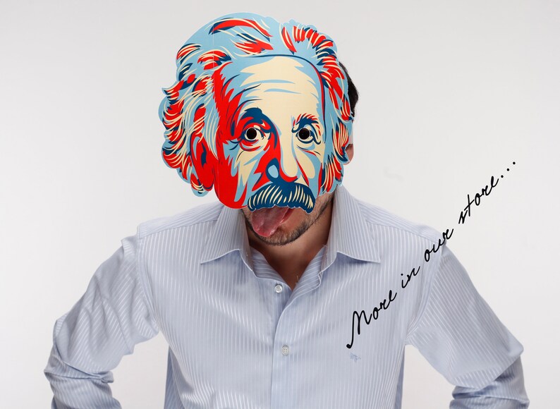 Einstein mask PRINTABLE pattern. Einstein costume. Science | Etsy