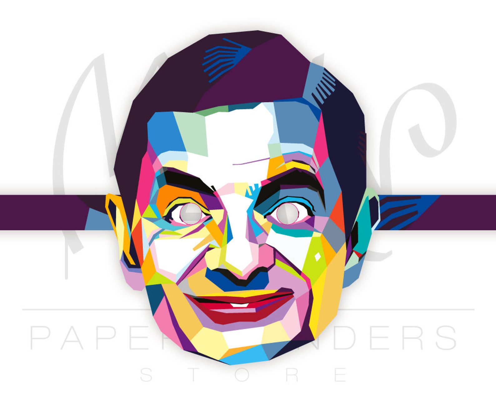 Mr. Bean mask pattern. Mens masquerade mask. Printable paper | Etsy