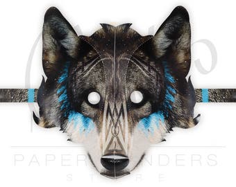 Wolf mask. Wolf mask PRINTABLE template. Wolf mask pattern. Mask of wolf. Wolf costume. Wolf costume. Realistic wolf mask Paper mask