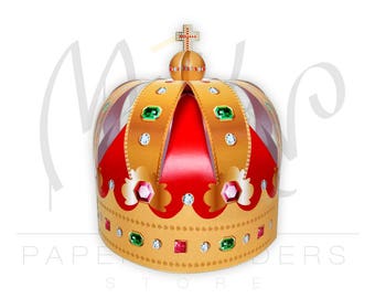 Paper crown template Crown pattern.  Printable crown. Royal crown. Paper crowns. King crown. DIY crown. Queen crown.  Crown printable. Crown