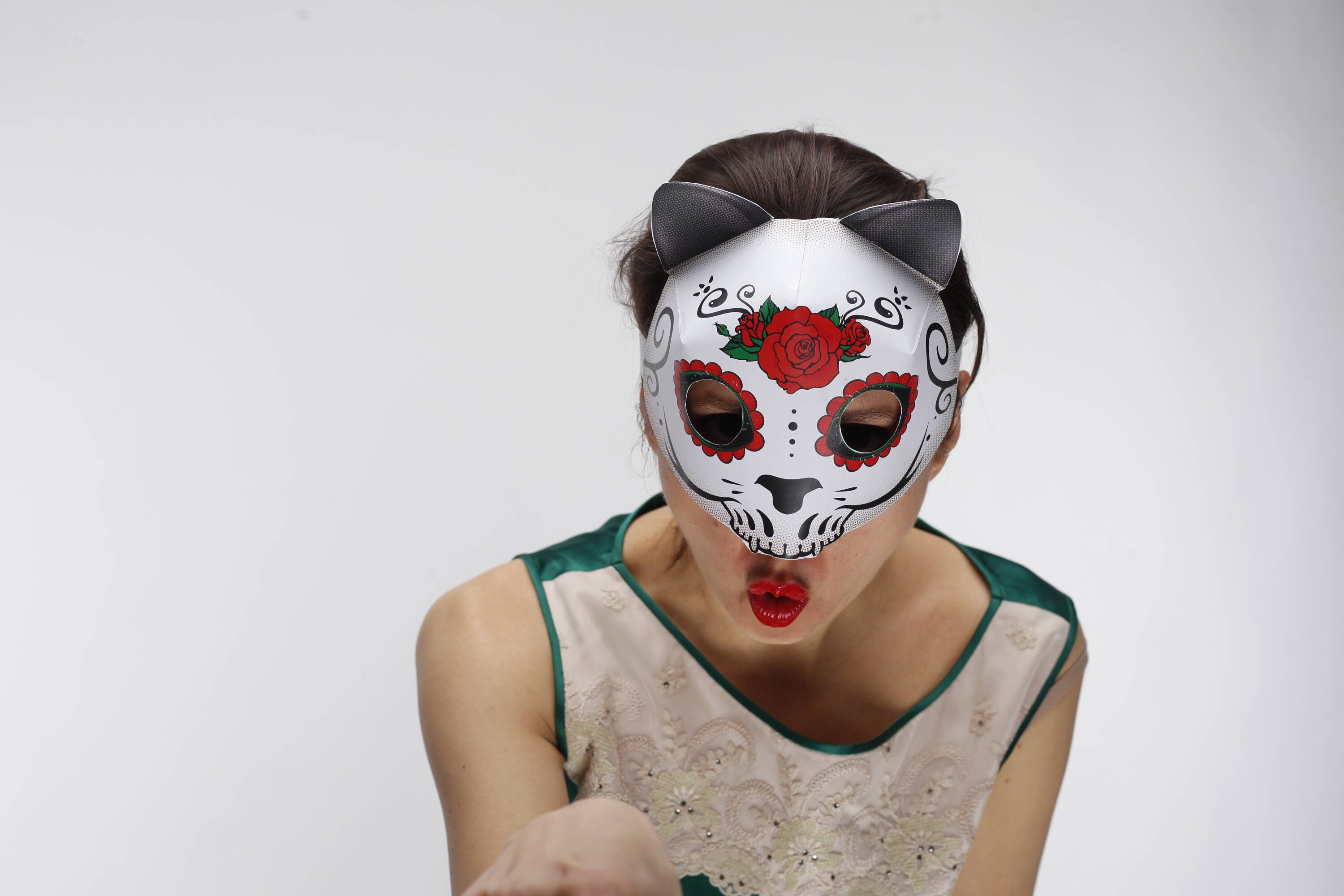 Day of the Dead Mask PRINTABLE Pattern. Skull Mask Cat. Day of Etsy