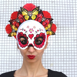 Sugar skull mask PRINTABLE. Calavera mask. Day of the Dead skull mask. Sugar skullmask. Day of the Dead mask. Dia de los Muertos mask. Mask