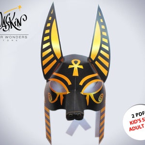 Anubis mask printable.  Egyptian mask. Mask pattern Anubis costume mask. Egyptian costume mask. Egyptian party. Anubis  mask pattern. Anubis