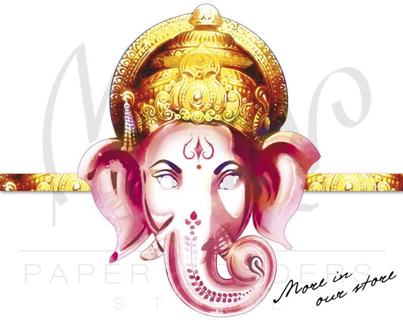 Ganesha Mask Printable. Lord Ganesha. Ganesha Clothes. Indian Etsy