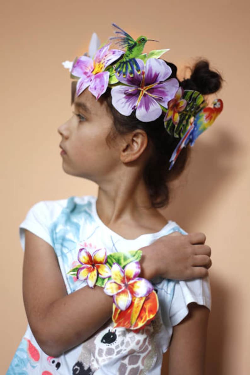 flower crown printable diy flower crown flower headband etsy