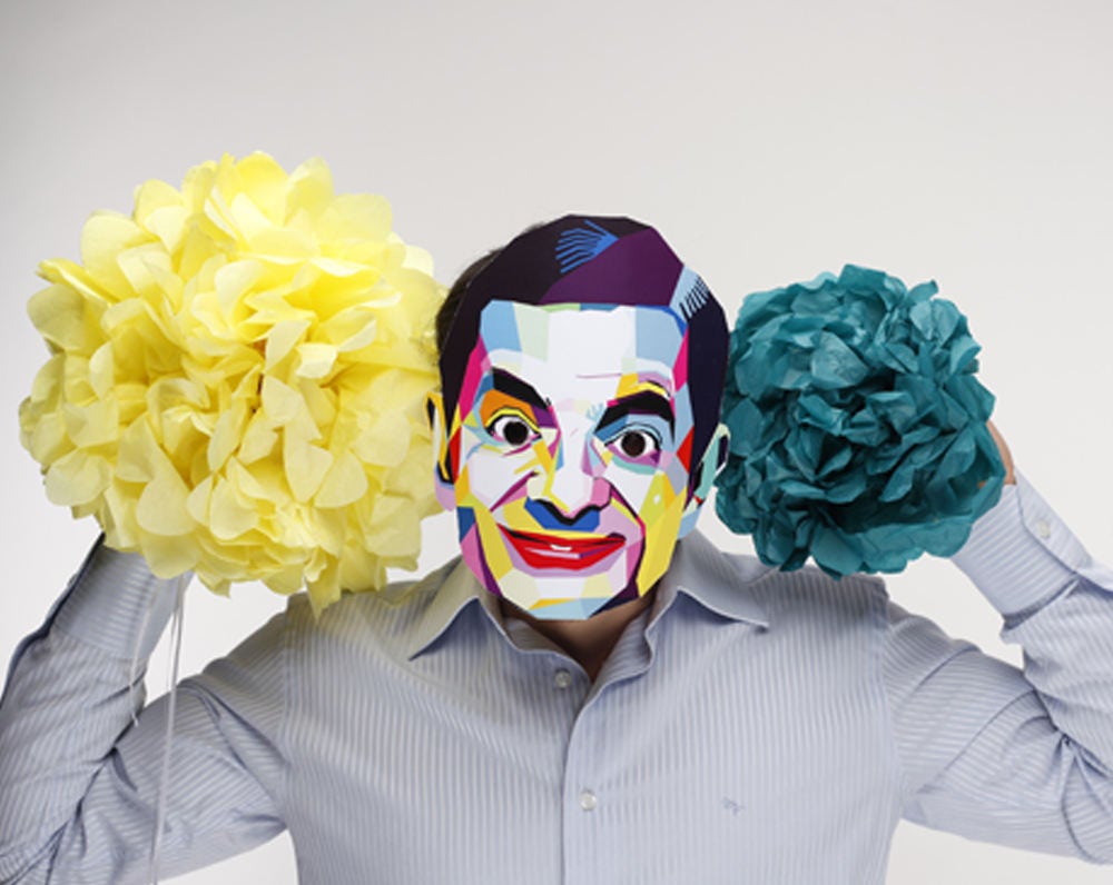 Mr. Bean mask pattern. Mens masquerade mask. Printable paper | Etsy