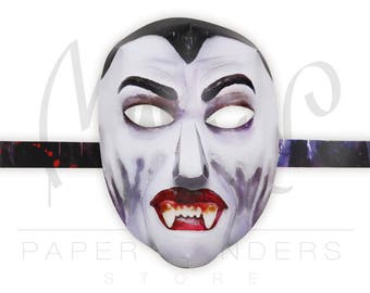 Vampire PRINTABLE mask. Vampire mask. Vampire masquerade. Dracula mask. Dracula costume. Vampire party. Vampire party mask. Halloween mask.