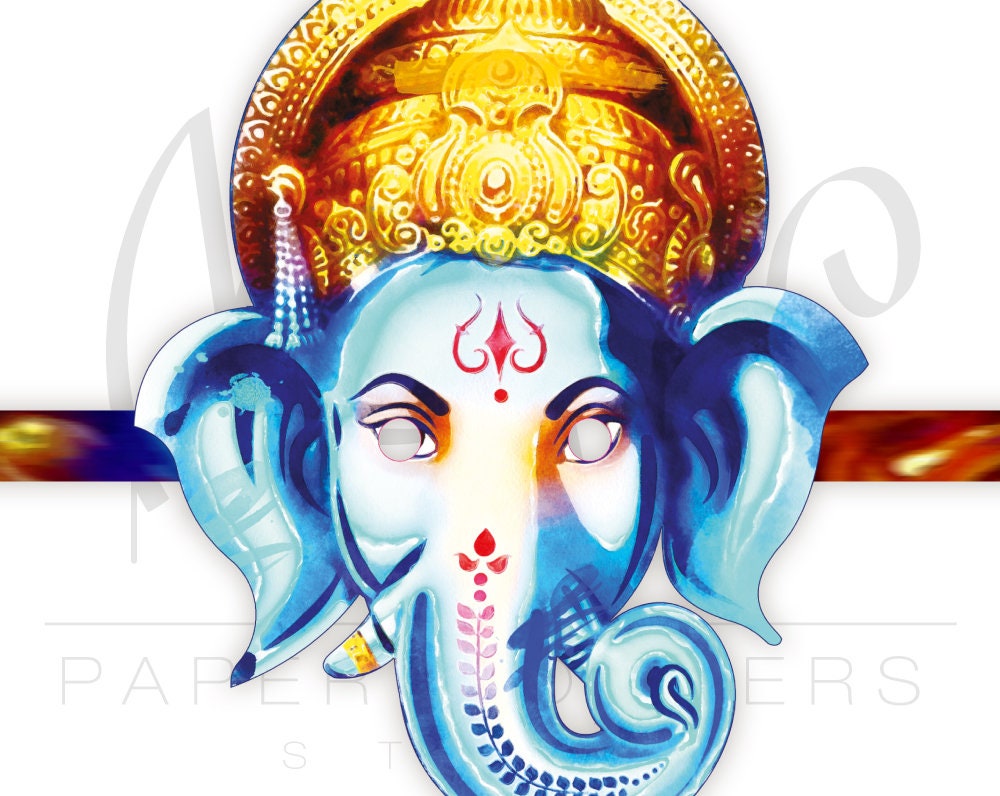Ganesha mask printable. Lord Ganesha. Ganesha clothes. Indian | Etsy
