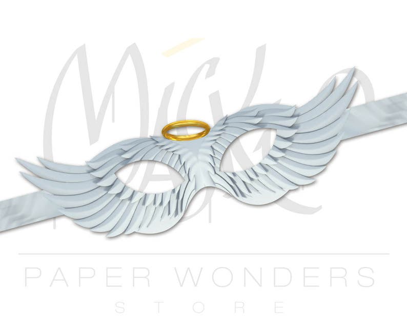 Angel PRINTABLE Mask. Angel Wings Mask. Angel Costume Mask. Masquerade ...