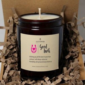 Good Luck Soon Soya Wax Amber Jar Candle/ Apothecary Personalised Good Luck Candle Gift Ideas For Her or Him/ Handmade/ Brand Sheenashona