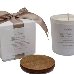 7th Wool Wedding Anniversary Luxury Candle/Personalised Handmade Gift Boxed Soya Wax Candle & Oil Reed Diffuser Gift Set/ Brand Sheenashona