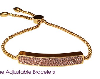 Adjustable Vogue Cubic Zirconia Pave Bracelet For Women/ Stack and Layering Bracelets For Her