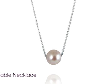 Sterling Silver & Freshwater Pearl Pendant Necklace - Choose From A Soft Cream or Grey Freshwater Pearl / Brand Sheenashona