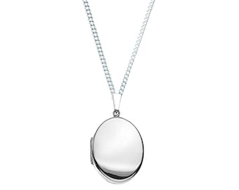Oval 925 Sterling Silber Foto Locket & Kette für sie