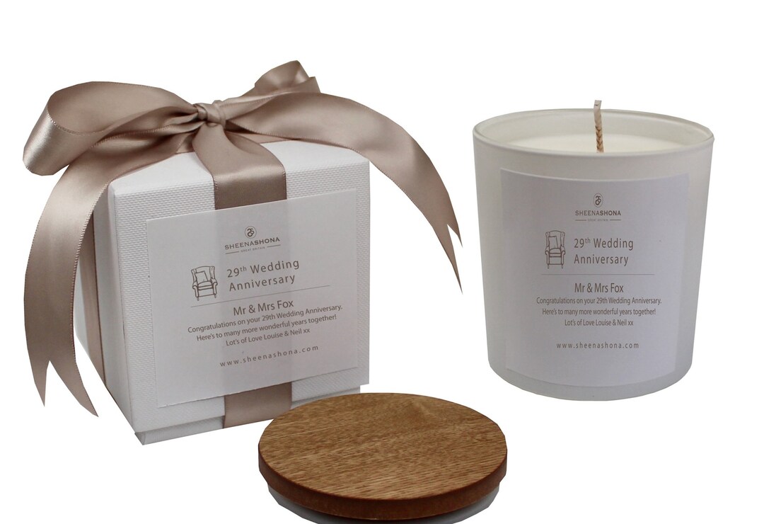 29th Furniture Wedding Anniversary Luxury Candle/personalised Handmade ...
