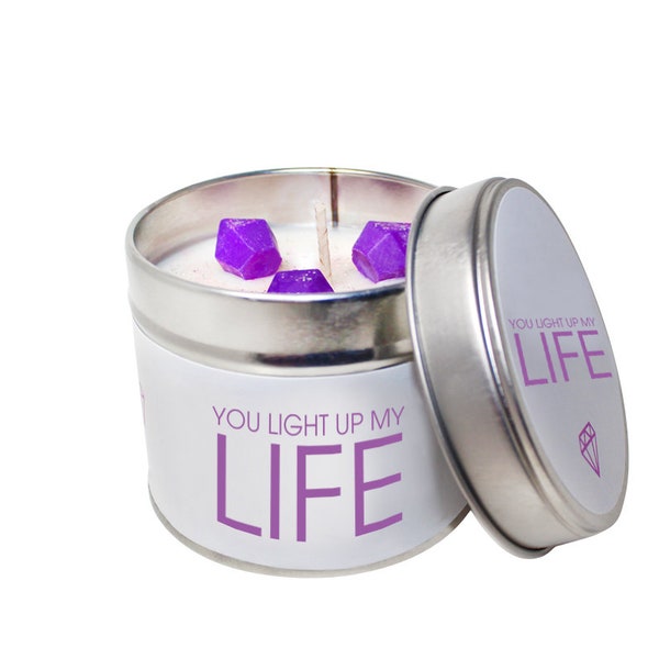 You Light Up My Life Quote Soya Candle/Vegan Friendly Soya Candles/Scented Soya Candles Tin/Handmade Soya Candles/Brand Sheenashona