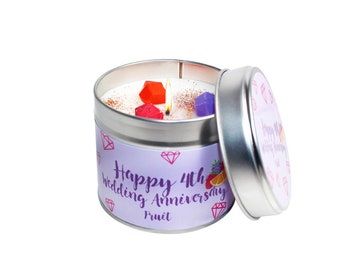 4th Fruit Wedding Anniversary Scented Soya Wax Candle Tin/ 4th Handmade Soya Wax Scented Candle Tin/ Brand Sheenashona