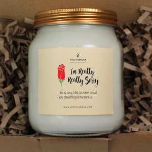 I&#39;m Really Really Sorry Soya Wax Large Honey Pot Candle/ Personalised I&#39;m Really Really Sorry Candle Gift Ideas For Her/ Brand Sheenashona