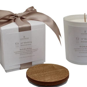 16th Silverware Wedding Anniversary Luxury Candle/Personalised Handmade Gift Boxed Candle & Oil Reed Diffuser Gift Set/ Brand Sheenashona