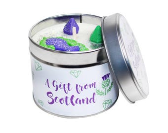 Thistle Scented Candle Tin Gift - A Gift From Scotland / Soya Wax Vegan Friendly Candle, Handmade Soy Candle Gift/ Brand Sheenashona
