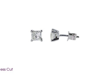 18ct White Gold Diamond Earrings For Women - Choose Your Diamond Shape - Bridal Diamond Earrings, Bridesmaid Diamonds, Brand Sheenashona