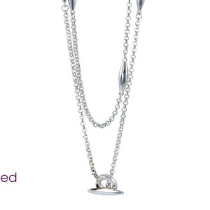 925 Sterling Silver Multi Beaded or Long Beaded Toggle Necklace For Women/ Brisith Brand Sheenashona
