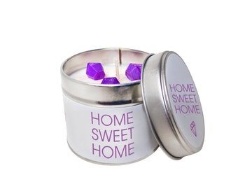 Home Sweet Home Quote Soya Candle/Handmade Soya Candle/Scented Candle Tin/Quote Soya Candle/Vegan Friendly Candle Tins/Brand Sheenashona