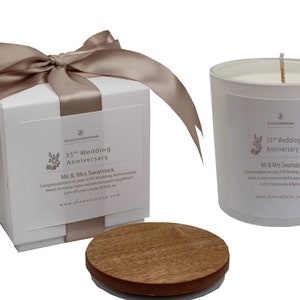 35th Coral Wedding Anniversary Luxury Candle/Personalised Handmade Gift Boxed Candle & Oil Reed Diffuser Gift Set/ Brand Sheenashona