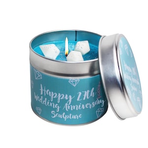 27th Sculpture Wedding Anniversary Scented Soya Wax Candle / Brand Sheenashona