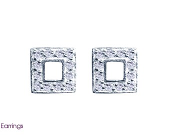 Orecchini A Perno Quadrati In Argento 925 Con Zirconia Cubica 3-8 Mm, Regalo