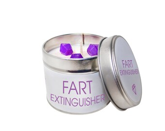 Fart Extinguisher Quote Soya Candle/Vegan Friendly Soya Candles/Scented Soya Candles Tin/Handmade Soya Candles/Brand Sheenashona